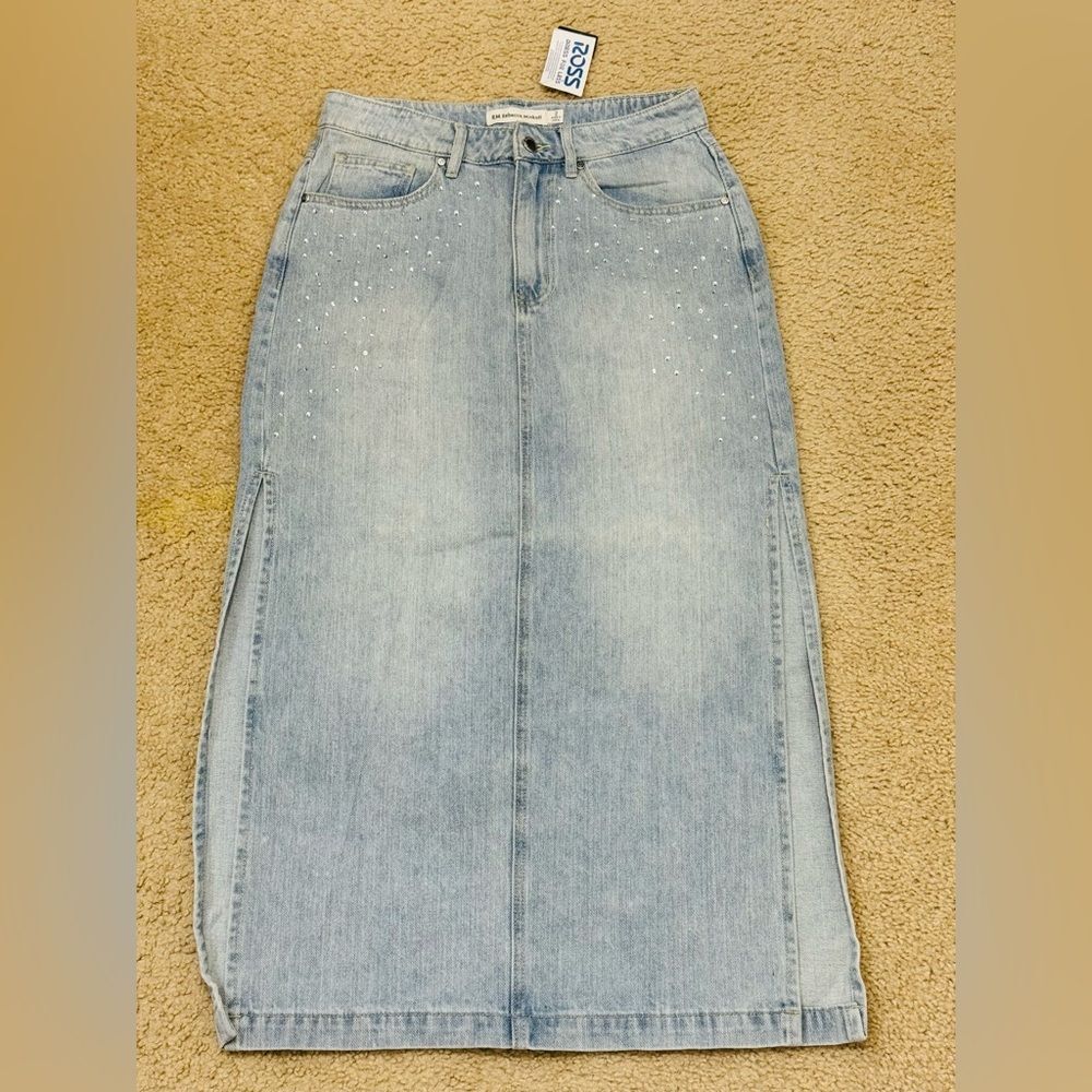 NWT Rebecca Minkoff Light Blue Denim Hight Rise Midi Skirt Women’s Sizes 2 & 10